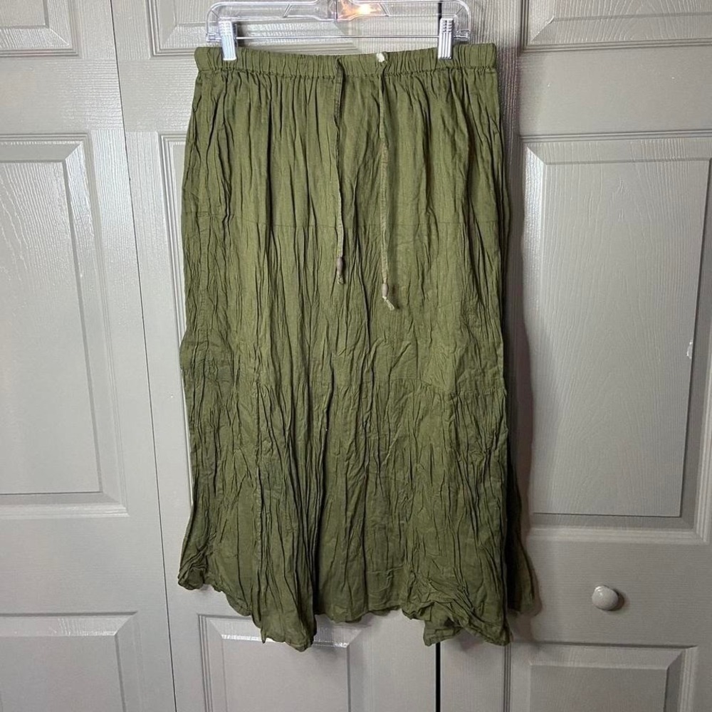 whitestag skirt  size Medium green midi flowy boho‎ indie fairy cottagecore